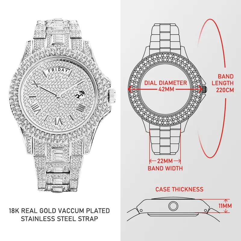 Relogio Masculino Miss Ice Out Diamond Watch Multifunt Day Day Date Advortage Calendar Quartz Watches Men Dro 220325 3 470 DHgate