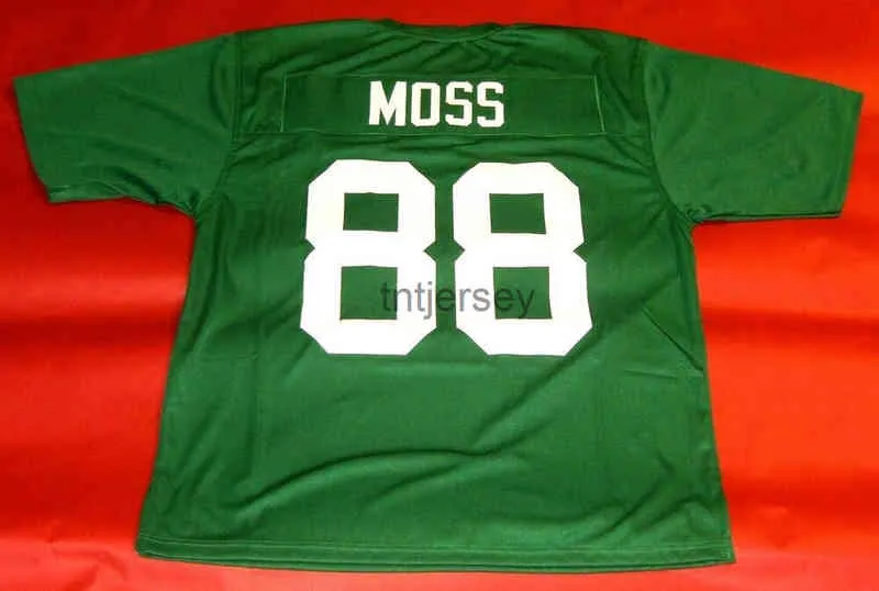 Mit pas cher personnalisé RANDY MOSS CUSTOM MARSHALL THUNDERING HERD JERSEY COUSU ajouter n'importe quel numéro de nom