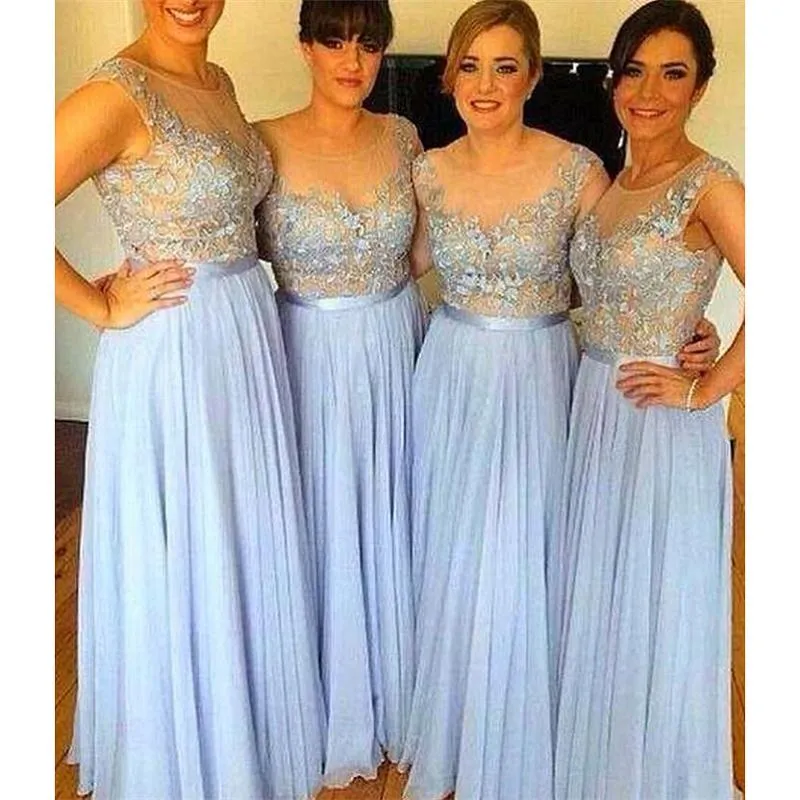 Damas de honor top azul celeste