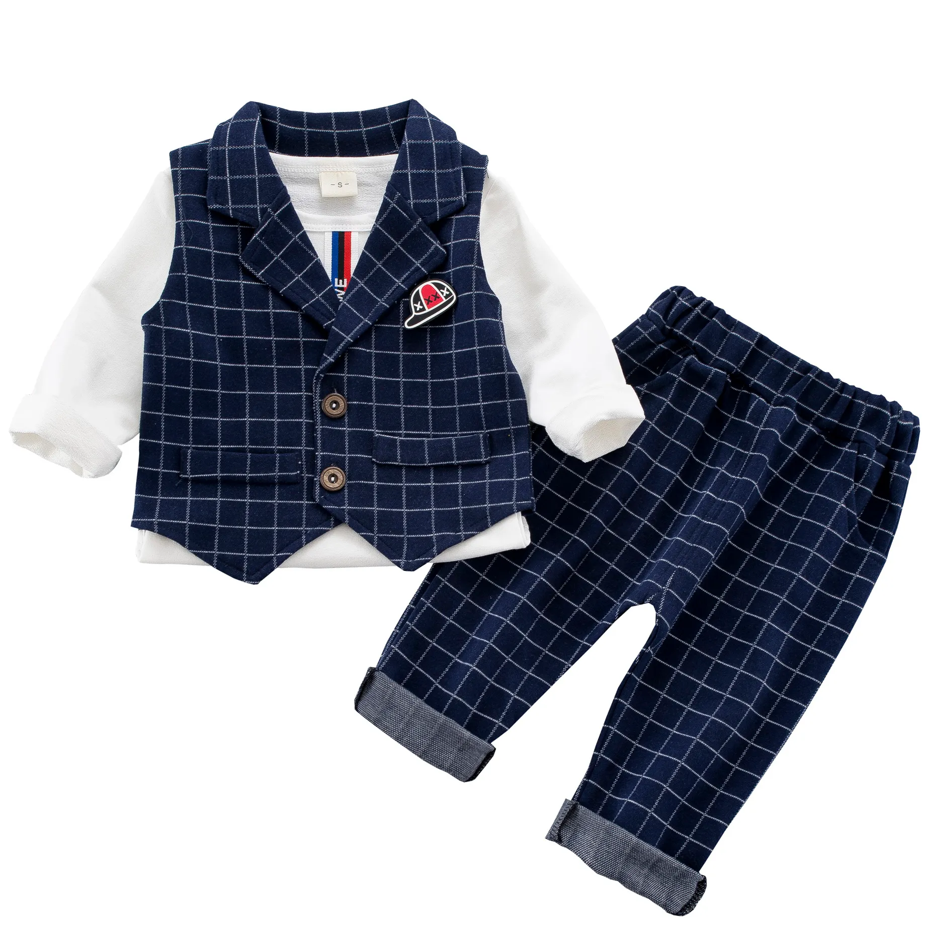 Buy WESIDOM Baby Boy Suit Outfits Set 3pcs,Infant Tuxedo Long Sleeve  Gentleman Wedding Jumpsuit & Vest Coat & Beret Hat, Brown, 18-24 Months at  Amazon.in