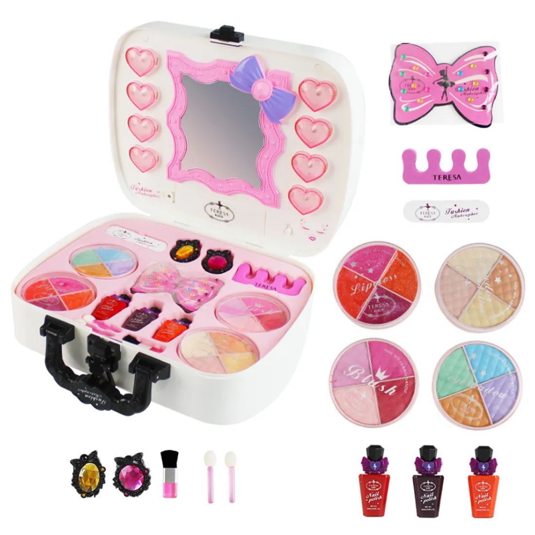 Kit de maquiagem infantil kit para meninas laváveis cosméticos brinquedos  definir jogo fingir jogo princesa sombra blush batom bolsa de maquiagem