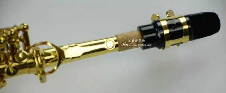 ストレートソプラノサクソフォン、高品質の真鍮製ボディとゴールド