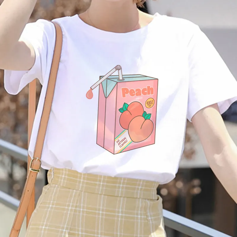 New Juice Japanses Estética Do Pêssego Dos Desenhos Grunge Blusa Mulheres  Harajuku Rosa Kawaii Shein Verão Casual Tops Tumblr Outfit Vadim De $140,6