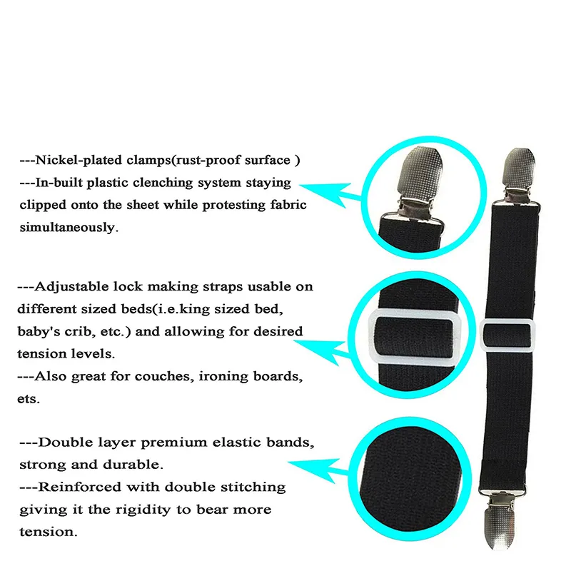 Crisscross Adjustable Bed Fitted Sheet Straps Suspenders Gripper Holder  Fastener Clips Clippers Kit Elastic Bed Sheet Clip From Goodcomfortable,  $1.36