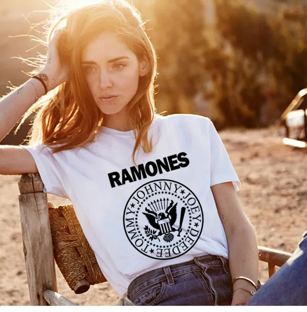 Promotie Zomer Vrouwen Ramones T Shirt Femme Dames Shirts Womens T