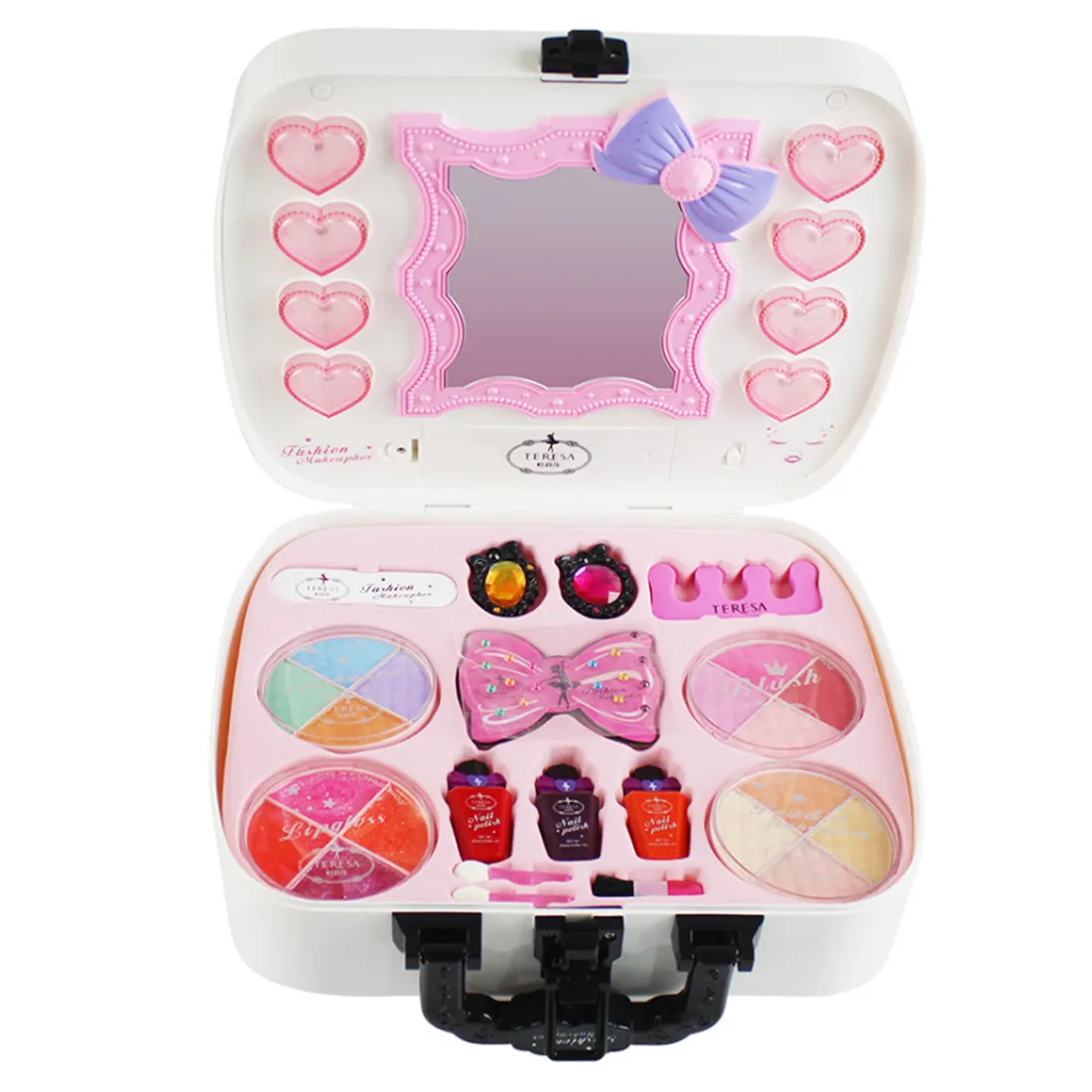 Meninas maquiagem brinquedos cosméticos jogando caixa princesa maquiagem  menina brinquedo jogo conjunto batom sombra olho segurança não tóxico