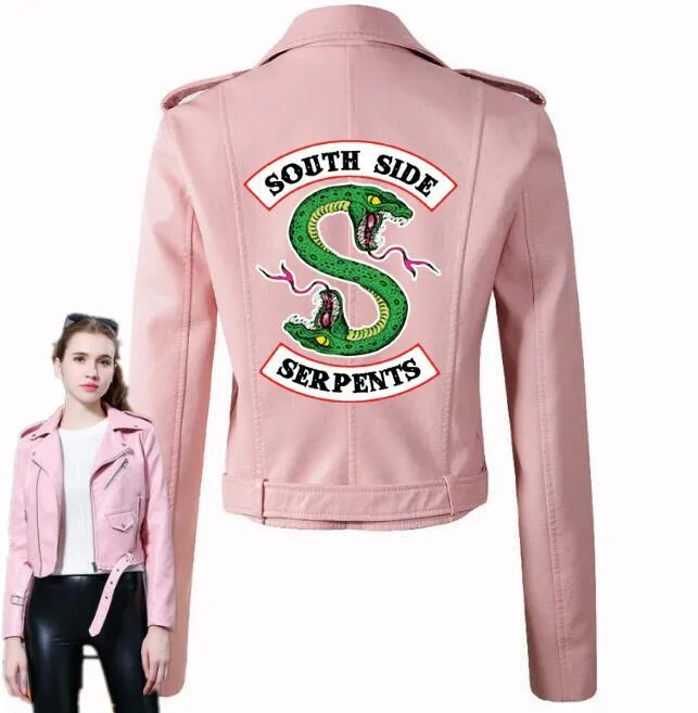 2024 Veste en cuir PU feminin de Riverdale manteau de motard elegant Southside serpents