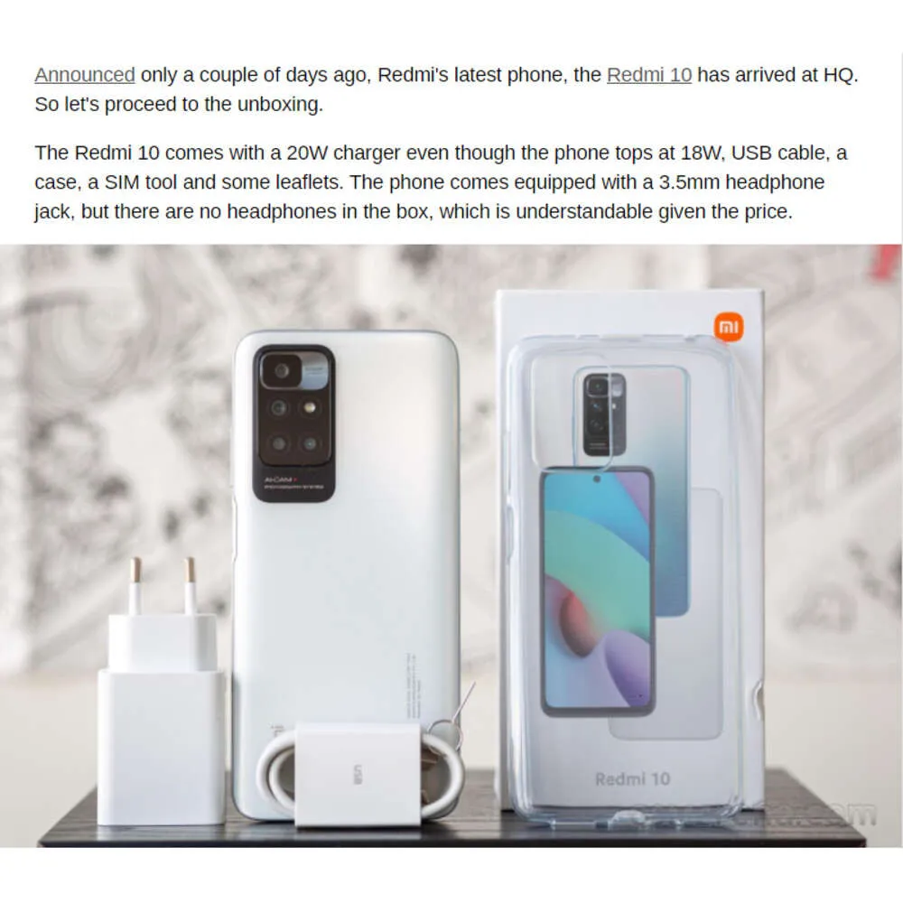 Xiaomi Redmi 10 Smartphone 50MP AI Quad Camera 6.5in FHD Display ...