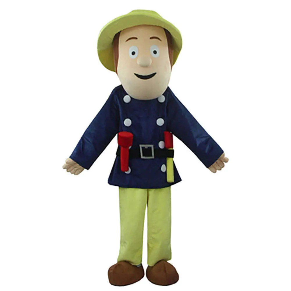Sam Fireman Mascot Costume Halloween Wearable Walking Cartoon Doll