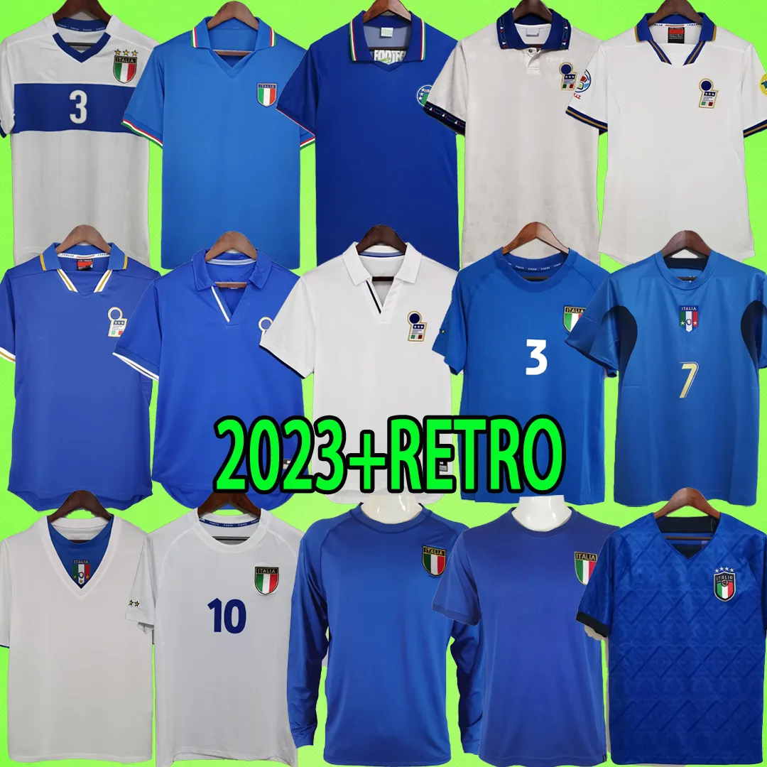 Retro Itália Futebol Jerseys 1979 1982 1988 1990 1994 1996 1998 2000 2002 2004 2006 2020 Camisas de Futebol T Italia Uniformes Goleiro BUFFON