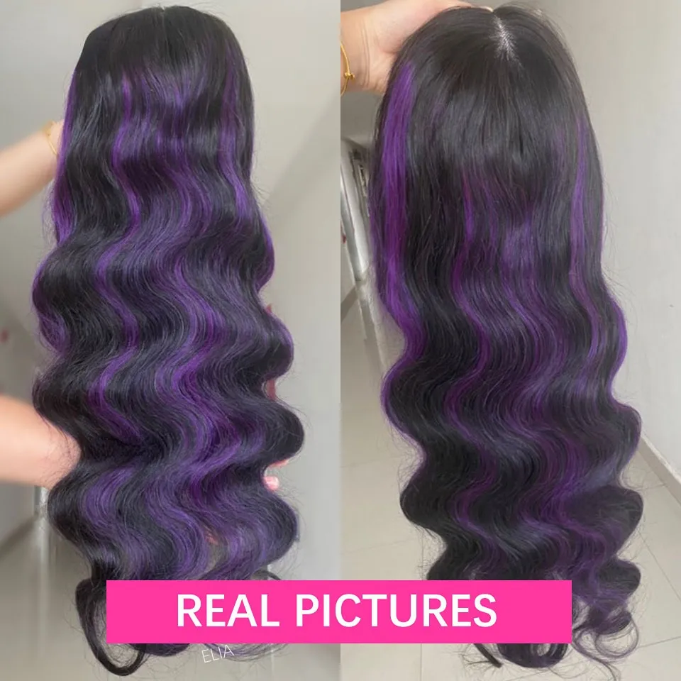 Perucas Dianteiras De Renda De Cabelo Humano: Peruca De Onda Corporal De  Destaque Roxo Para Mulheres, Renda Transparente, Linha Do Cabelo Pré  Plugada, Leve Para Uso Diário De $86,63 | DHgate, image size:960x960