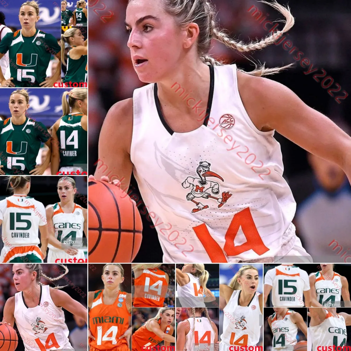 Haley Cavinder Miami Hurricanes Jersey de basket-ball pour femmes Kenza Salgues Hanna Cavinder Lola Penande Destiny Harden Karla Erjavec Miami Jerseys