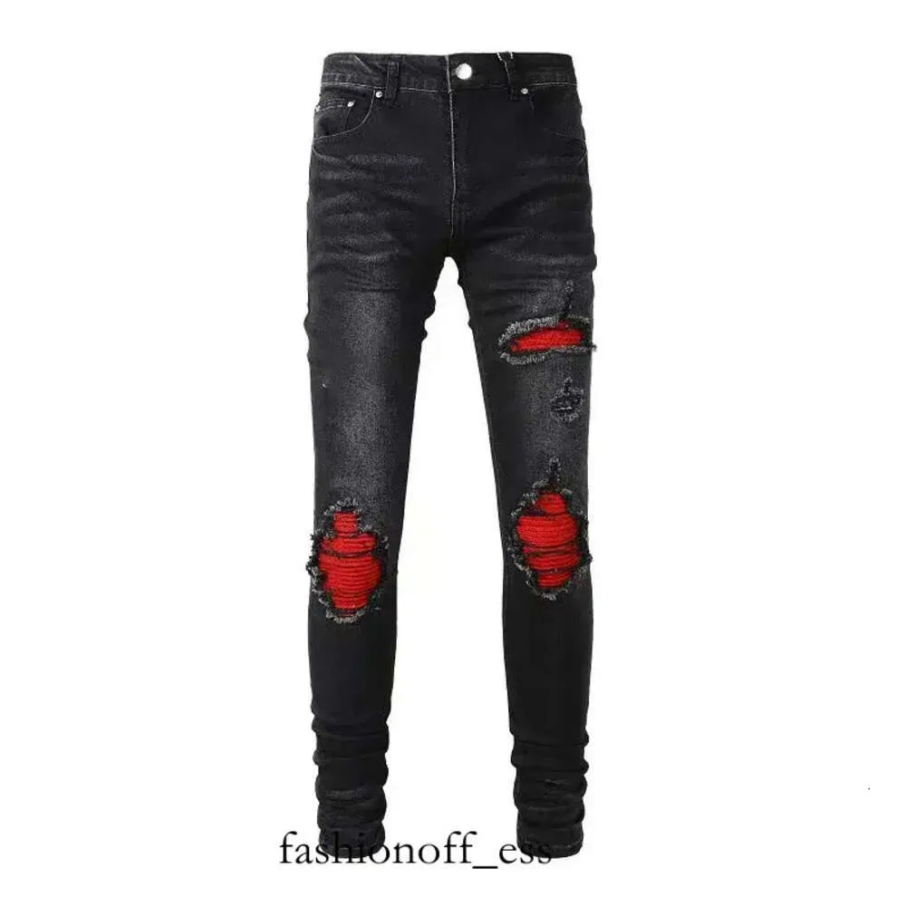 Jeans pour hommes Amirs Jeans Amri Pantalon Jeans 2023hiver Ami Mens Gris Designer Marque Célèbre Pantalon Slim Hommes Élastique Noir Skinny Jean Lavé 631 240