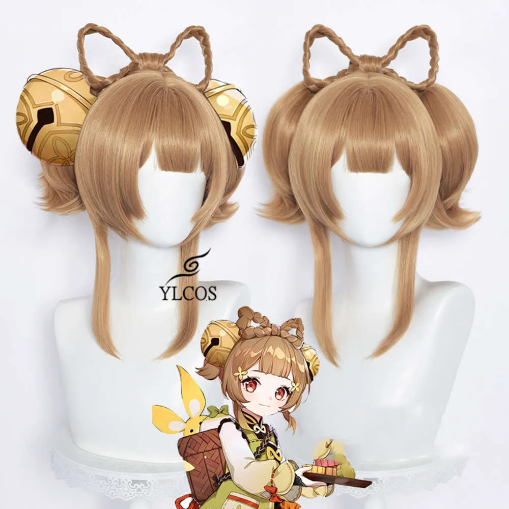 Catsuit Costumes jeu Genshin Impact Yaoyao Cosplay 40 cm perruque Halloween fête accessoires de déguisement pour unisexe