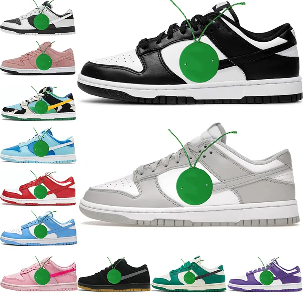 Tamaño grande 13 14 Zapatos para correr Bajos planos Negro Blanco Panda Gum Naranja Rosa Langosta Cereza Triple Día de San Valentín Gris Niebla Verde para hombre