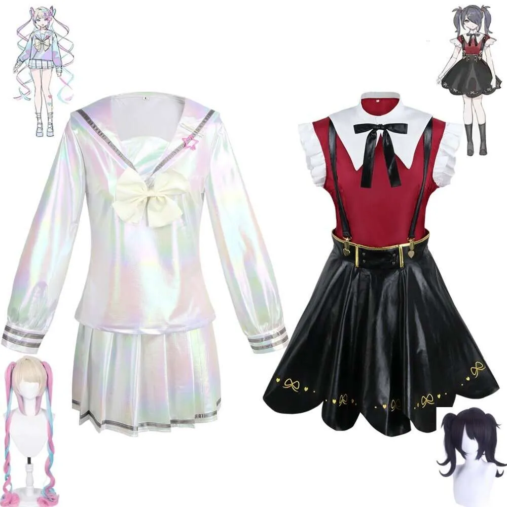 Cosplay Spel Behoeftig Meisje Overdosis Regen Omg Kawaii Angel Ame Kangel Cosplay Kostuum Pruik Anime Sexy Vrouw Loli Jk Uniform Halloween pak