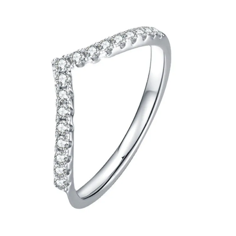 Designer Sieraden Online Hot Selling Fashion Ins Mosang Stone Ring S925 Sterling Verzilverd 18k Goud Volledige Diamanten Koppelen als Cadeau voor Vriendin