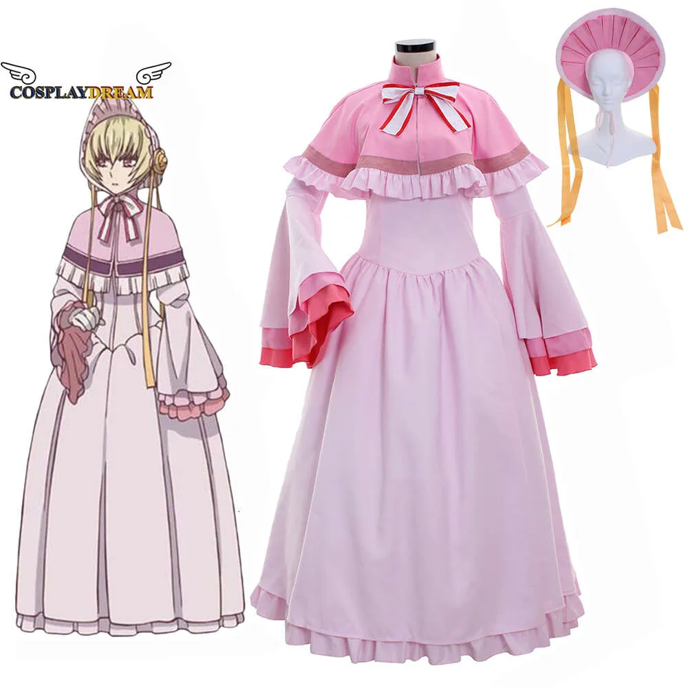 l'Antico Magus' Sposa Sier Lady Costumi Cosplay Cosplay setoso Abito rosa Cappello Mantello Abito Donna Costume da festa di HalloweenCosplayCosplay