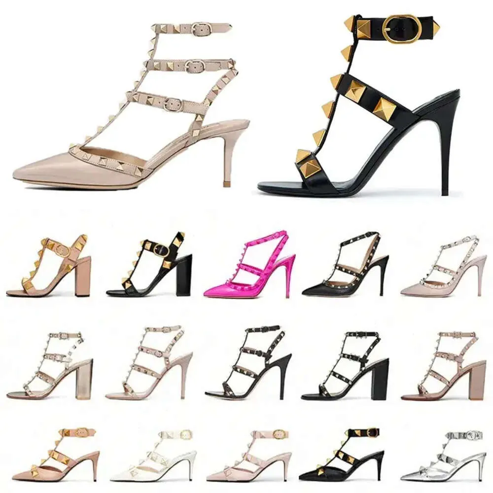 Avec boîte Designer Talons hauts Chaussures habillées Mode Femmes Lady Stiletto Peep-toe Bouts pointus Talon Bureau Mocassins Rivet Spikes Marque Brest chaussures de mariage