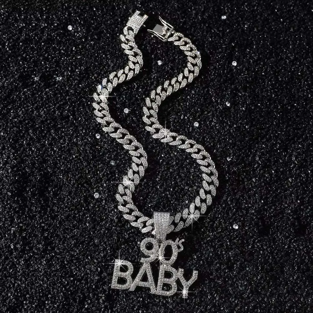Cuban Link Rapper 90s DHCollections Hip Hop Cuban Link Chain With 90s Baby Pendant Iced Out ...