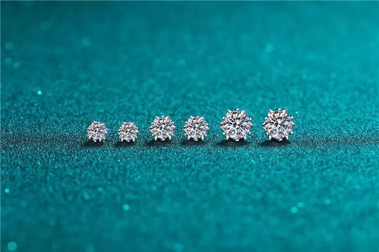 Orecchini a lobo moissanite design fiocco di neve argento 925_voghion.com