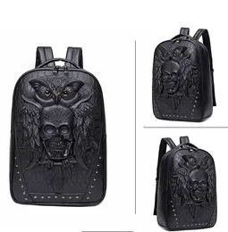 ABOOFAN 1 Pc Mochila Esqueleto Mochila Gótica Calavera 3d Mochila De Terror Mochila Gótica Con Remaches Mochila 3d Mochilas Impermeables Ordenador Portátil Hombre Facultad