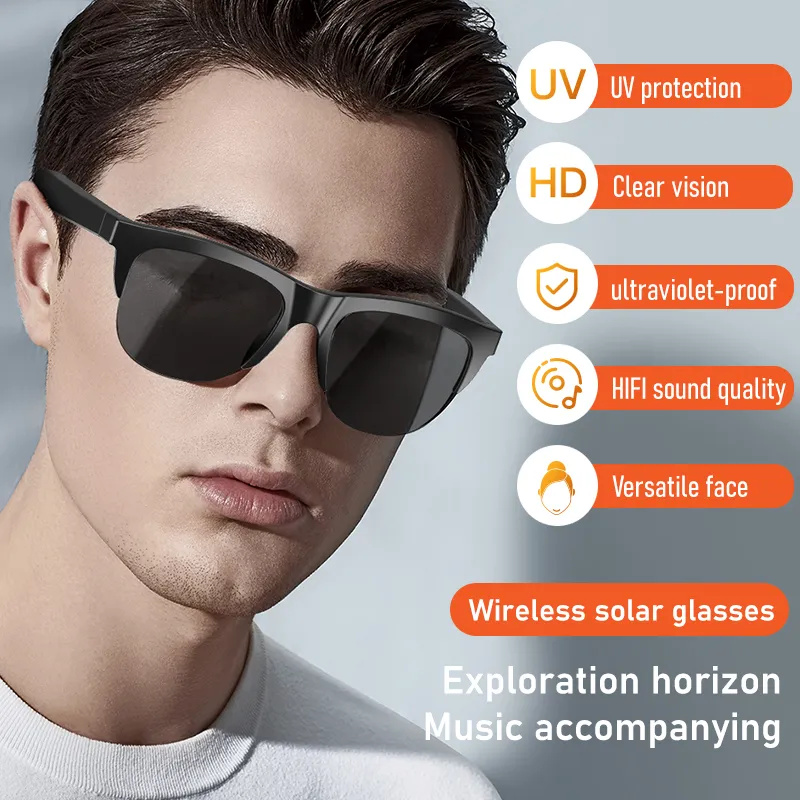 Occhiali da Sole Bluetooth Smart, Occhiali Intelligenti, Bluetooth  Wireless, Suono a Conduzione Ossea per Tutti i Dispositivi Intelligenti,  Adatti per