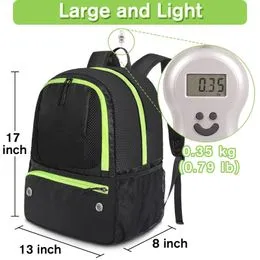 Sac à Dos Sport Avec Compartiment Pour Ballon Et Chaussures – 40x28x13 Cm, 900 G, Respirant, Pour Football, Basket, Volley