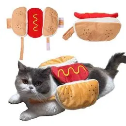 Wudaizhi Cosplay Accessoires De Déguisement Adultes Enfants Drôle 3D Saucisse Hot Dog Costumes Une Pièce Carnaval Habiller Fête Unisexe