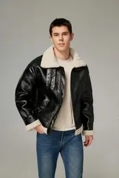 Veste Pilote Aviateur B3 En Véritable Cuir De Mouton Et Laine - Taille L Neuf