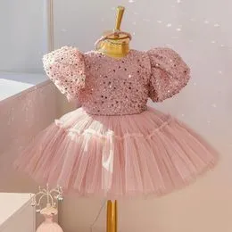 Vestidos Da Menina Meninas Princesa Vestido Crianças V Backless Grande Arco Vestido De Flor Para Bebé Infantil 1 Ano Desgaste De Festa De Aniversário Vestidos Bebes Infan De $56,22