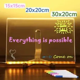 Tableau Lumineux LED Pour Enfants – Dessin Avec 7 Couleurs, Support Inclinable, écran Acrylique 30x20cm