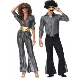 Ulikey Disfraz Hippie Para Mujer – Set De 10 Piezas Con Chaleco Flecos, Pantalón Acampanado Y Accesorios Paz, Ideal Para Fiestas Retro De Los 70 Y 80