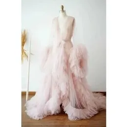 MAYILNSIN Tule badjas voor dames, zwangerschapsjurk, kimono, badjas, perspectiefjurk, foto voor babyborrel, Wit, M