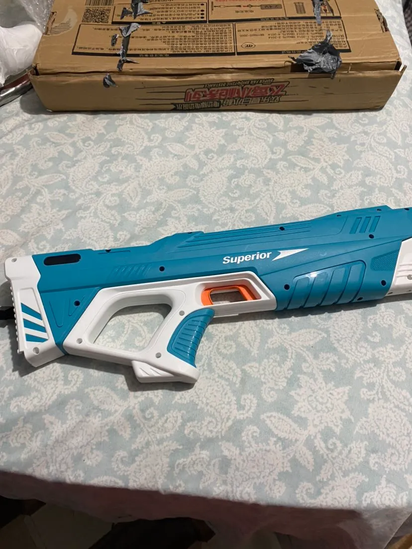Pistolet à Eau électrique – Bleu – Portée 35 Pieds – 2 Chargeurs 320+120ml – Batterie Rechargeable – Cadeau été