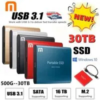 Disque Dur Externe SSD Portable 4TB 4To Rouge avec OTG + Étui