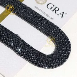 Collier Perles Diamant Noir AAA (3mm, 50.8cm) – Argent 925, Certificat IGL&S, Neuf