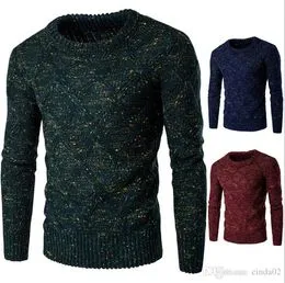 Comprar Suéter cálido de invierno para hombre, jersey grueso con cuello  redondo, Color sólido, ajustado, calidad, suéteres para hombre