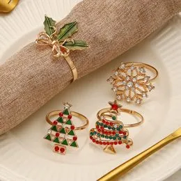 Ronds de serviette de serviette (bois) | 12 pièces | Noël - Décoration Ronds de serviette de serviette (bois) | 12 pièces | Noël - Décoration