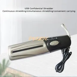 Déchiqueteuse électrique Compacte Mini-Déchiqueteuse à Papier Portative USB - Déchiquetage En Bandes 4mm, Alimentation Piles Ou USB - Compacte Pour Bureau Ou Maison Mini Broyeur Papier Bureau Maison