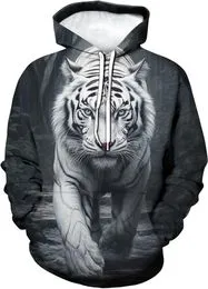 Grande Veste à Capuche – Imprimé Tigre Sauvage – Fermeture éclair – Taille L – Occasion