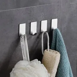  Ganchos de pared adhesivos para bata y toalla para colgar  toallas, juego de 4 unidades, para baño, cocina, ganchos de pared adhesivos  para colgar sin clavos : Herramientas y Mejoras del