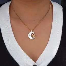 Collier Pendentif Carte De Tarot Et Zodiaque Pour Femme - Acier Inoxydable - Longueur Réglable 40+5 Cm