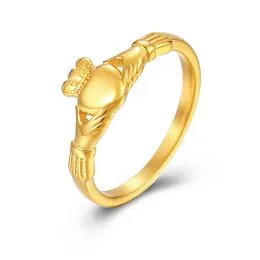 Bague Claddagh Cœur Empilable Argent Sterling 925 Avec Zircon - Taille 7, Neuve Sans Boîte