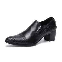  Zapatos de vestir negros para hombre, zapatos de cuero  británico a la moda, con punta puntiaguda, zapatos formales de boda, zapatos  de vestir casuales para hombre (negro, 6.5) : Ropa, Zapatos