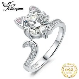 Bague Chat Ajustable En Métal Argenté - Anneau Ouvert, œil Bleu, Style Vintage - Cadeau Pour Femme, Adolescente