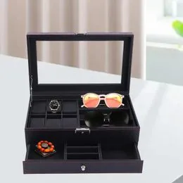 EBTOOLS Sieraden Dozen, 18 Grids Bril Display Case Zonnebril Opbergdoos