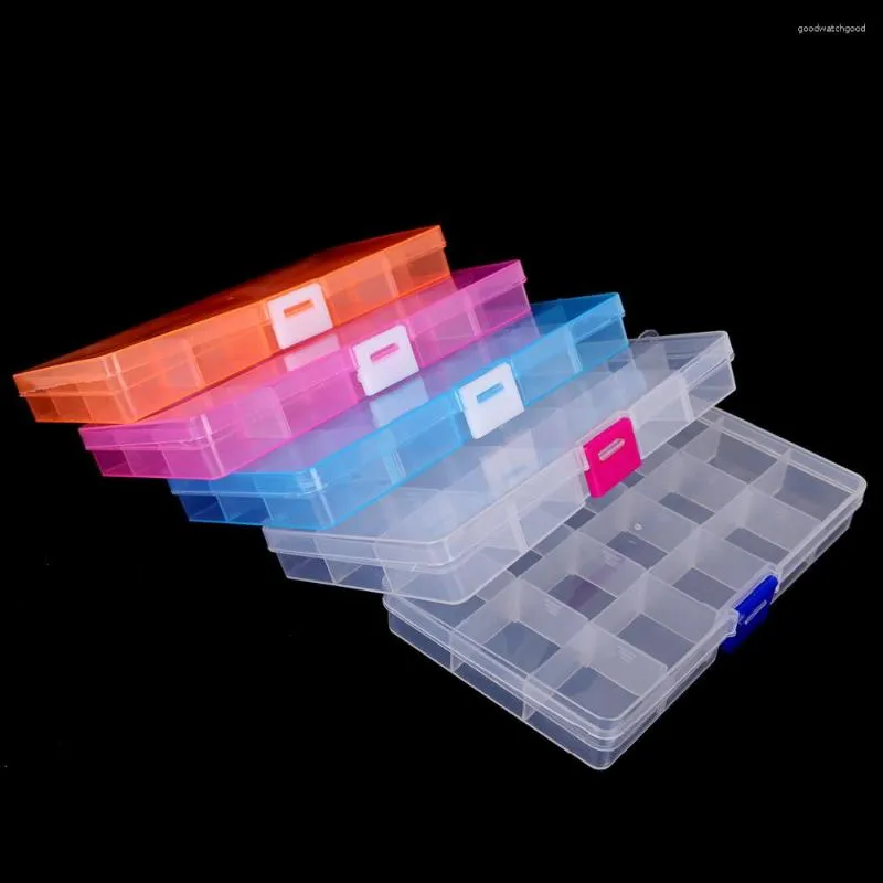 1Pcs 10/15 Grids Detachable Transparent Plastic Fishing Tackle Accessory Box Fishing Lure Bait Hooks Storage Box Case Container Jewelry Making