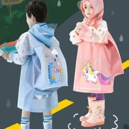 Chubasquero Para Niñas Impermeable - Con Capucha Y Estampado De Dibujos Animados | Ideal Para Lluvia Y Viento, Ropa De Abrigo Infantil