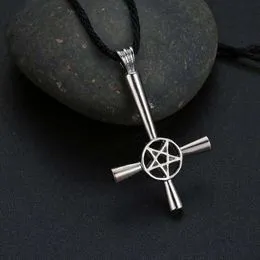 Collier pendentif serpent et pentagramme en acier wicca, gothique Collier pendentif serpent et pentagramme en acier wicca, gothique